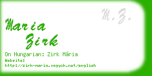 maria zirk business card